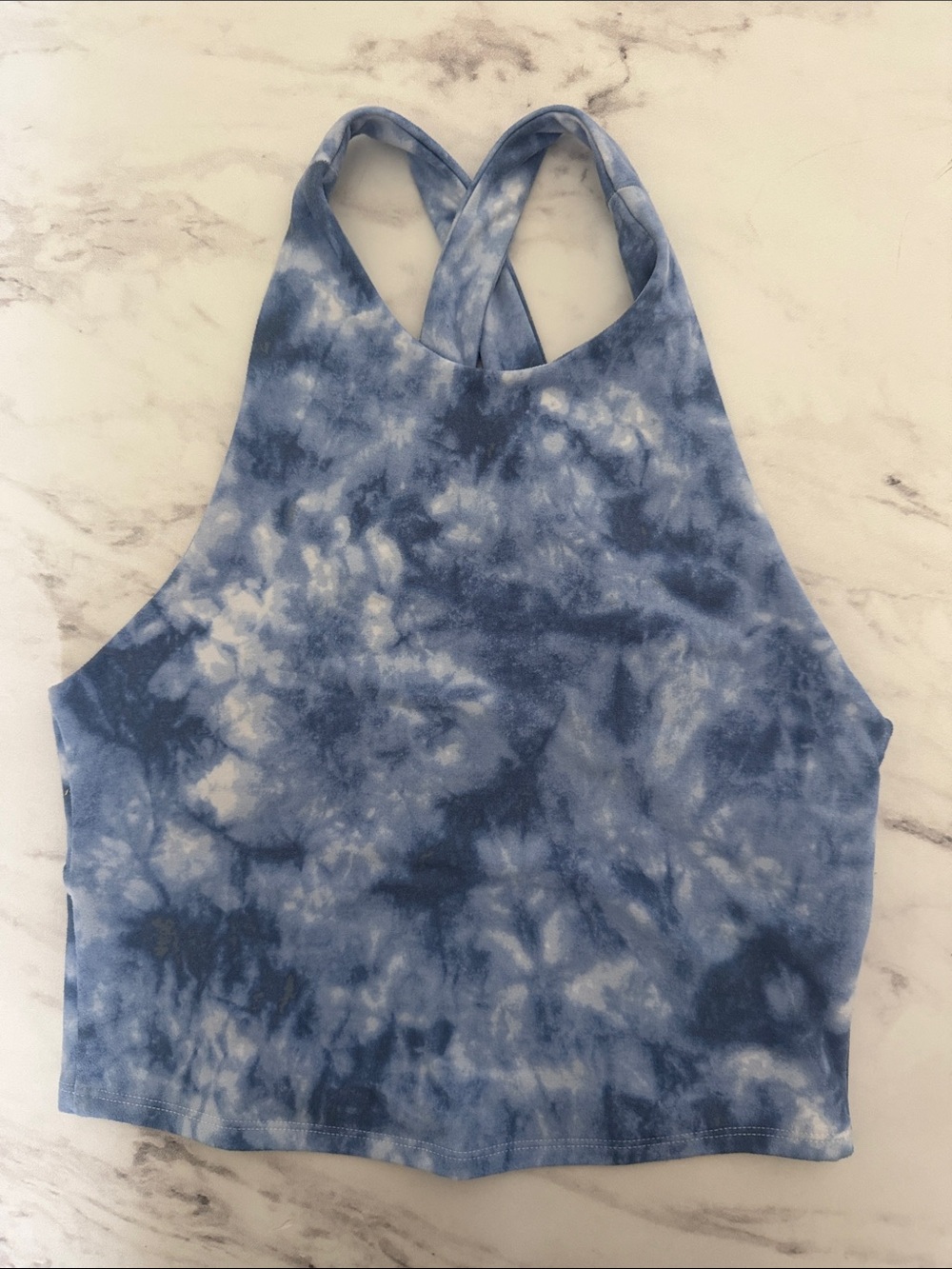 Abercrombie Blue Tie-Dye Cropped Tank Top S
